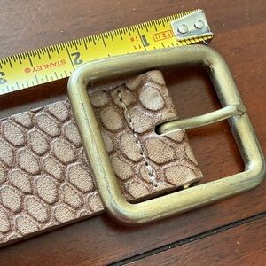 Streets Ahead Brown Leather Print Belt NWOT Size Small